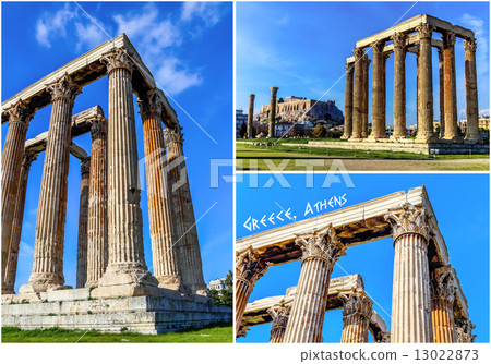 Postcard of ruins of ancient temple of Zeus, Athens, Greece Postcard of ruins of ancient temple of Zeus, Athens, Greece 13022873