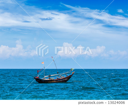 Fishing boat  in sea. Mui Ne, Vietnam 13024006