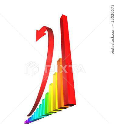 Bar graph and arrow Bar graph and arrow 13026572