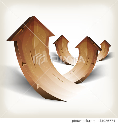 Abstract Wood Rising Arrows - Stock Illustration [13026774] - PIXTA