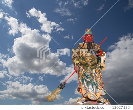 Dharmapala (protector of dharma), Buddhist temple in Beijing, China.  13027123