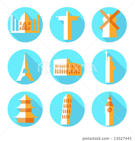 Flat architecture icons Flat architecture icons 13027441