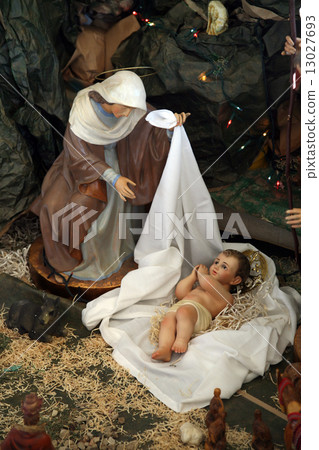 Nativity scene, Capernaum, The Church of the House of Peter 13027693