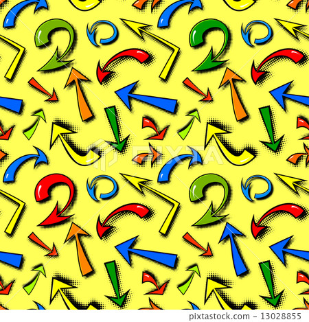 Vector seamless pattern of hand drawn colorful comics arrows 13028855