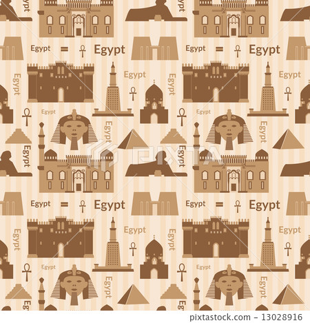 Landmarks of Egypt seamless pattern 13028916