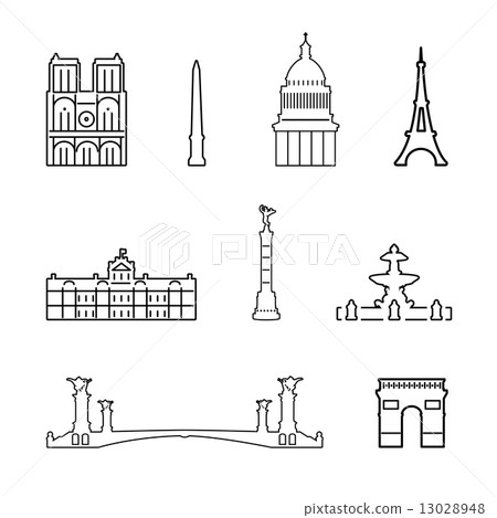 Vector icons of France 13028948