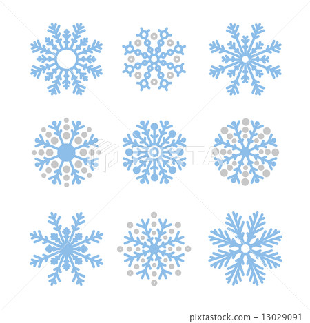 Various winter snowflakes set 13029091