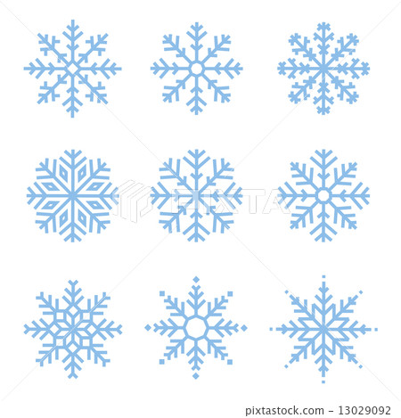 Various winter snowflakes set 13029092