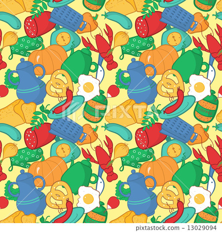 Kitchen seamless pattern, vector illustration in cartoon style Kitchen seamless pattern, vector illustration in cartoon style 13029094