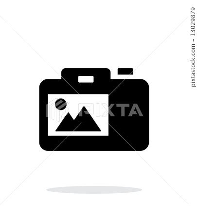 SLR camera simple icon on white background.-插圖素材 [13029879] - PIXTA圖庫