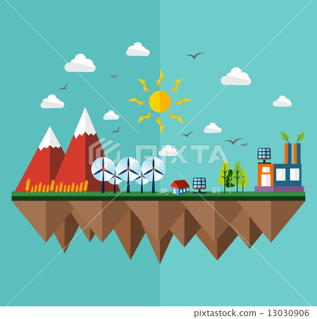 Ecology city flat concept 13030906