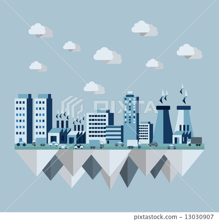 Pollution city flat concept 13030907