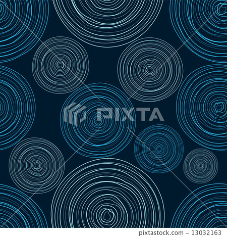 Dark Blue Circles Seamless Pattern - Stock Illustration [13032163] - PIXTA