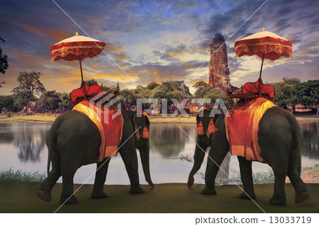 elephant dressing with thai kingdom tradition accessories standi 13033719