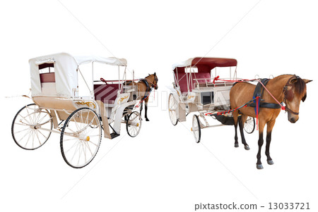 front and rear view of horse fairy tale carriage cabin isolated front and rear view of horse fairy tale carriage cabin isolated 13033721