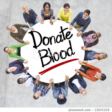 Aerial View of People and Texts Donate Blood Aerial View of People and Texts Donate Blood 13035329