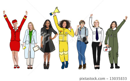 Group of Diverse Multiethnic People with Different Jobs 13035833