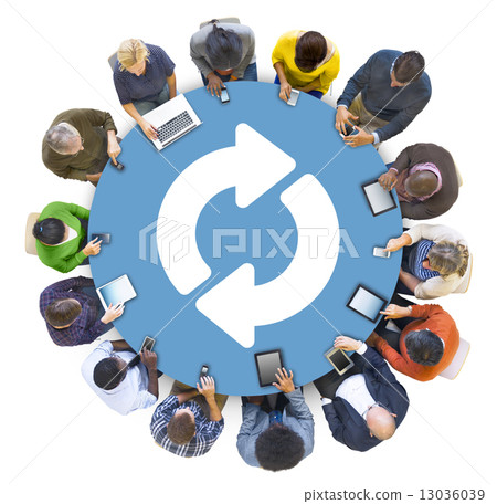 Multiethnic Group of Peolple Social Networking 13036039