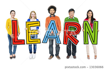 Group of Diverse People Holding Word Learn Group of Diverse People Holding Word Learn 13036066
