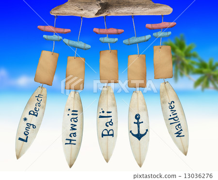 Beach Wind Chime with Copy Space Beach Wind Chime with Copy Space 13036276
