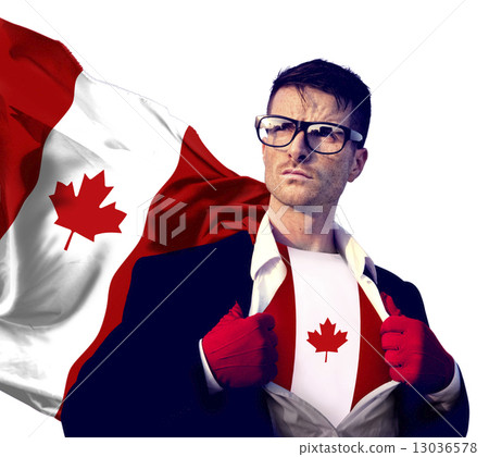 Superhero Businessman Canadian Isolated Concept 13036578