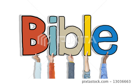Group of Hands Holding Letter Bible 13036663