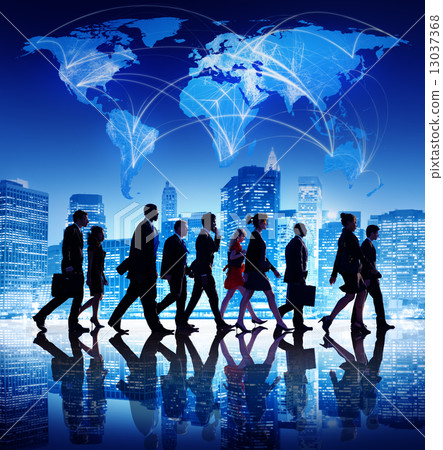 Global Business People Corporate Walking City Concept Global Business People Corporate Walking City Concept 13037368
