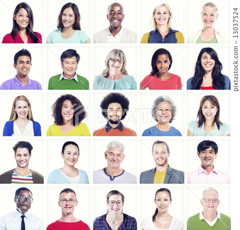 Portrait of Multiethnic Colorful Diverse People Portrait of Multiethnic Colorful Diverse People 13037524