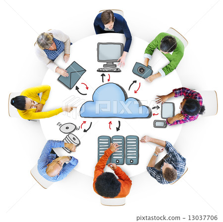 Group of People Brainstorming about Cloud Storage 13037706