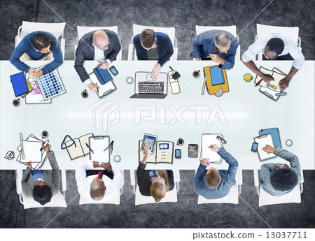 Group of Business People Meeting in Photo and Illustration 13037711