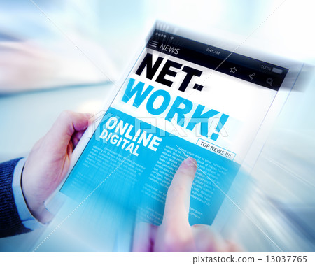 Digital Online News Headline Network Concept Digital Online News Headline Network Concept 13037765
