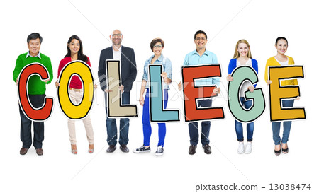 DIverse People Holding Text College 13038474