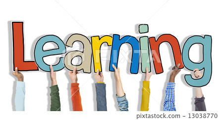 Group of Hands Holding Learning Word Concept Group of Hands Holding Learning Word Concept 13038770