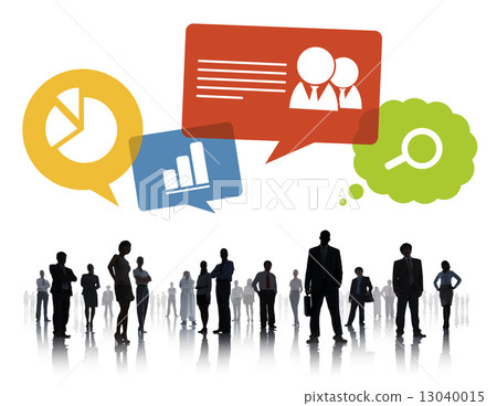 Silhouette of Business People Teamwork Infographic 13040015