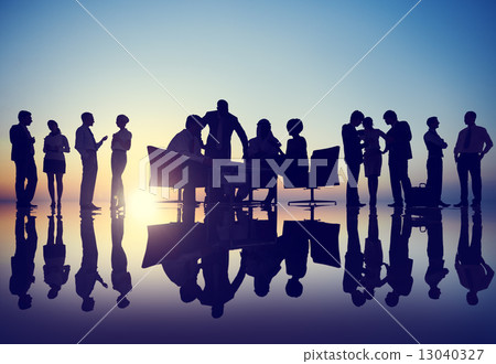Silhouettes of Diverse Business People with Different Activities Silhouettes of Diverse Business People with Different Activities 13040327