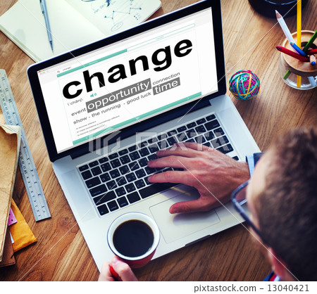 Man Reading the Definition of Change Man Reading the Definition of Change 13040421
