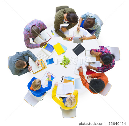Group of Diverse People Brainstorming in Team Group of Diverse People Brainstorming in Team 13040434