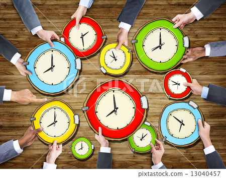 Multiethnic Group of Business People with Time Concept Multiethnic Group of Business People with Time Concept 13040457