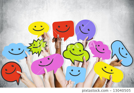 Hands Holding Smiley Faces Icons 13040505