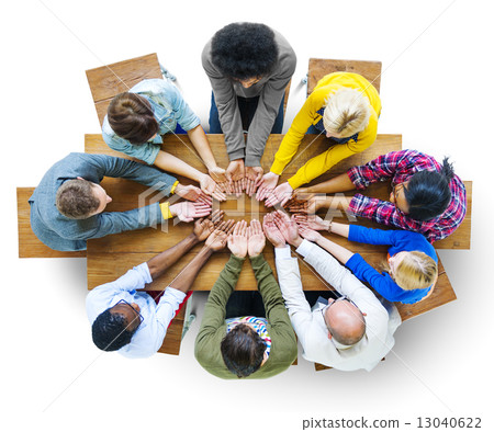 Group of Diverse People Hand Cupped Group of Diverse People Hand Cupped 13040622