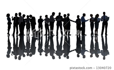 Silhouettes of Business People Working 13040720