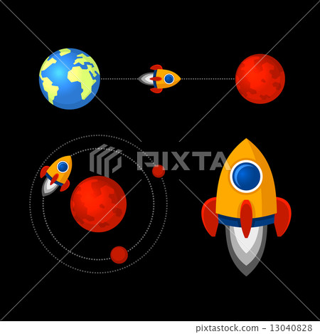 Mission to Mars Icons Set. Vector - Stock Illustration [13040828] - PIXTA