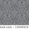 Vector. Seamless elegant damask pattern. Grey 13040916