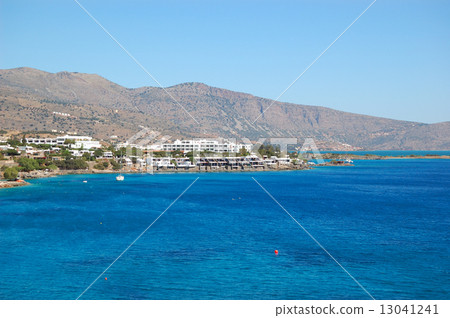 Beach of the luxury hotel, Crete, Greece Beach of the luxury hotel, Crete, Greece 13041241