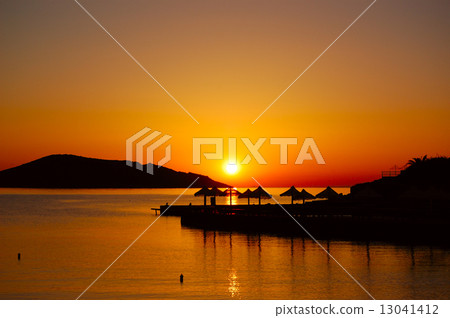 Sunrise at luxury resort, Crete, Greece Sunrise at luxury resort, Crete, Greece 13041412