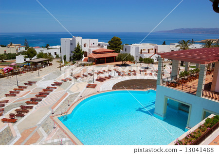 Luxury hotel recreation area, Crete, Greece Luxury hotel recreation area, Crete, Greece 13041488