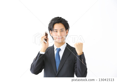 Smartphone / male businessman Smartphone / male businessman 13041513