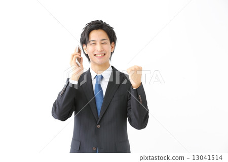 Smartphone / male businessman Smartphone / male businessman 13041514