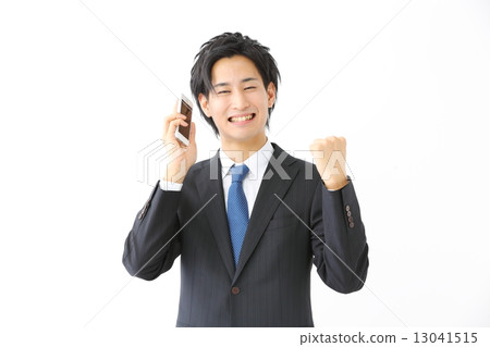 Smartphone / male businessman Smartphone / male businessman 13041515