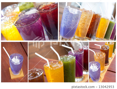 set of colorful soft drink set of colorful soft drink 13042953